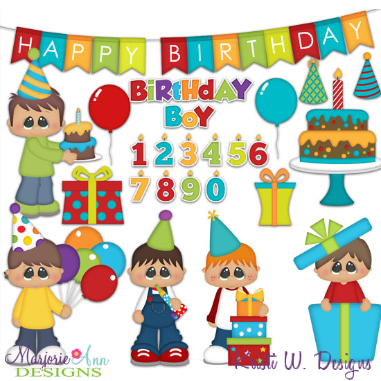 Birthday Boy SVG Cutting Files + Clipart - Click Image to Close